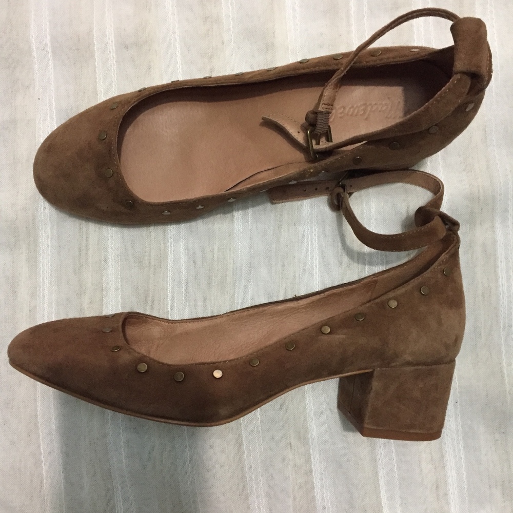 MADEWELL SUEDE PUMPS SIZE 8M BROWN MINT